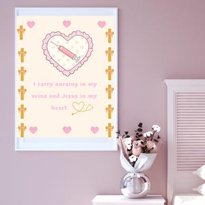 Faith-Based Nursing Art: Pink & Beige Christian Inspiration