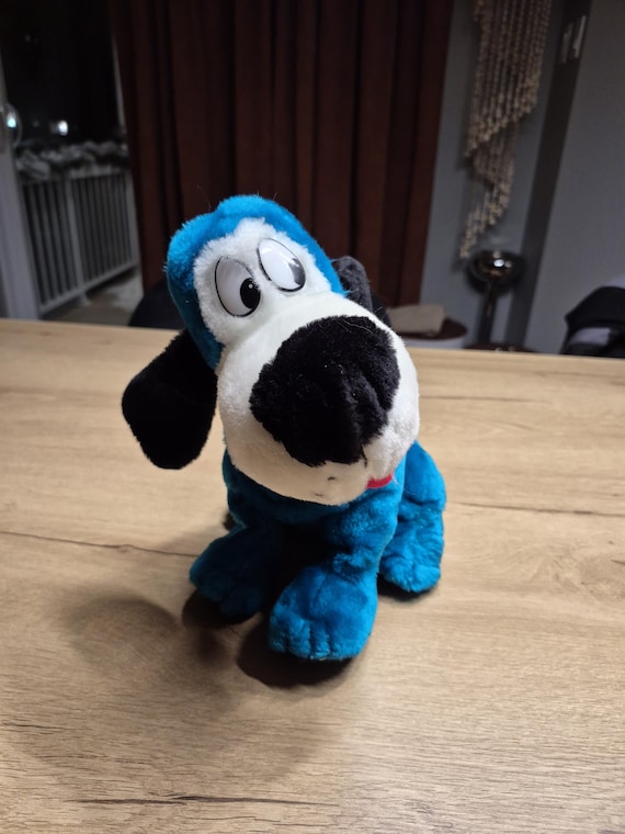 Vintage 1992 Liberty Toy Blue Plush Dog – Retro 90s Stuffed Animal