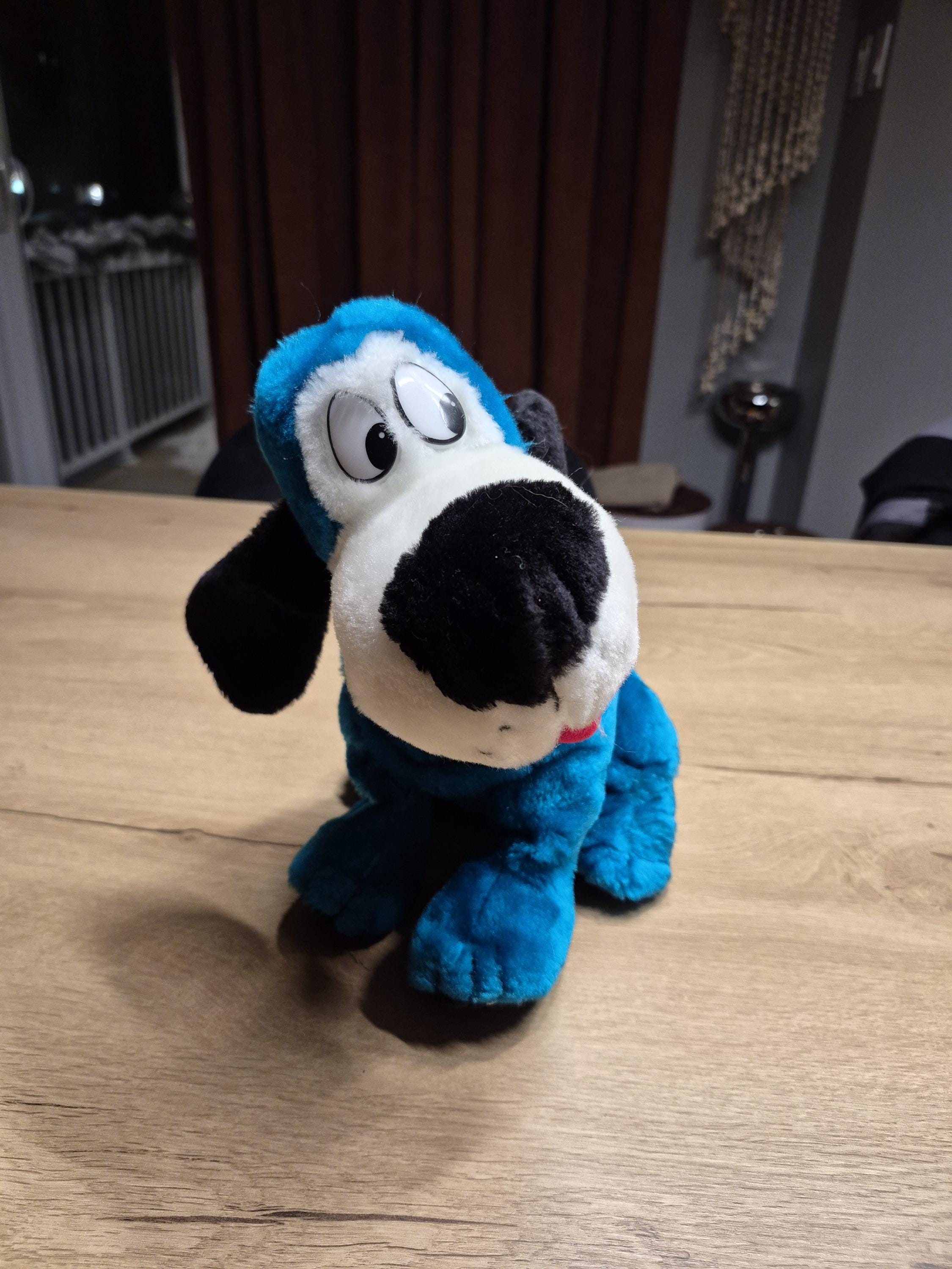 Vintage 1992 Liberty Toy Blue Plush Dog – Retro 90s Stuffed Animal