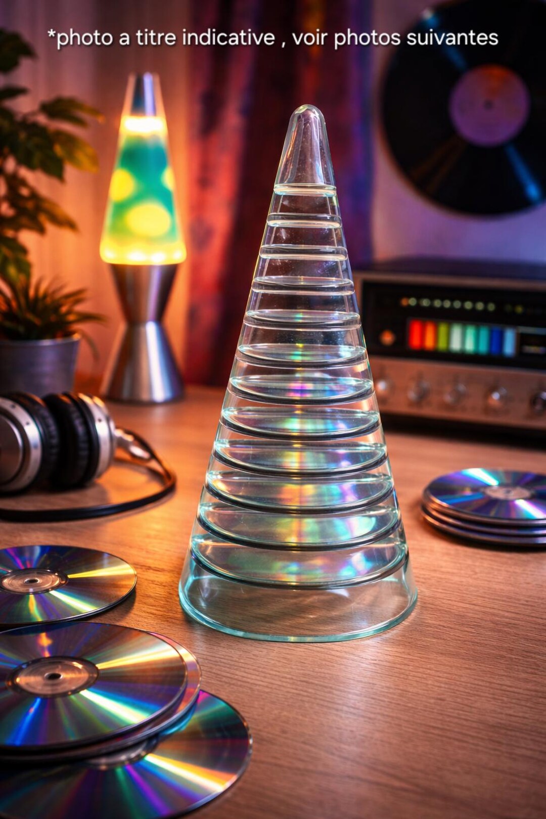 Vintage Blue Glass CD Tower – Retro Spiral Storage – Decorative CD ...