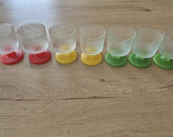 wine glass, cup, drinking glass, vintage, set of 7