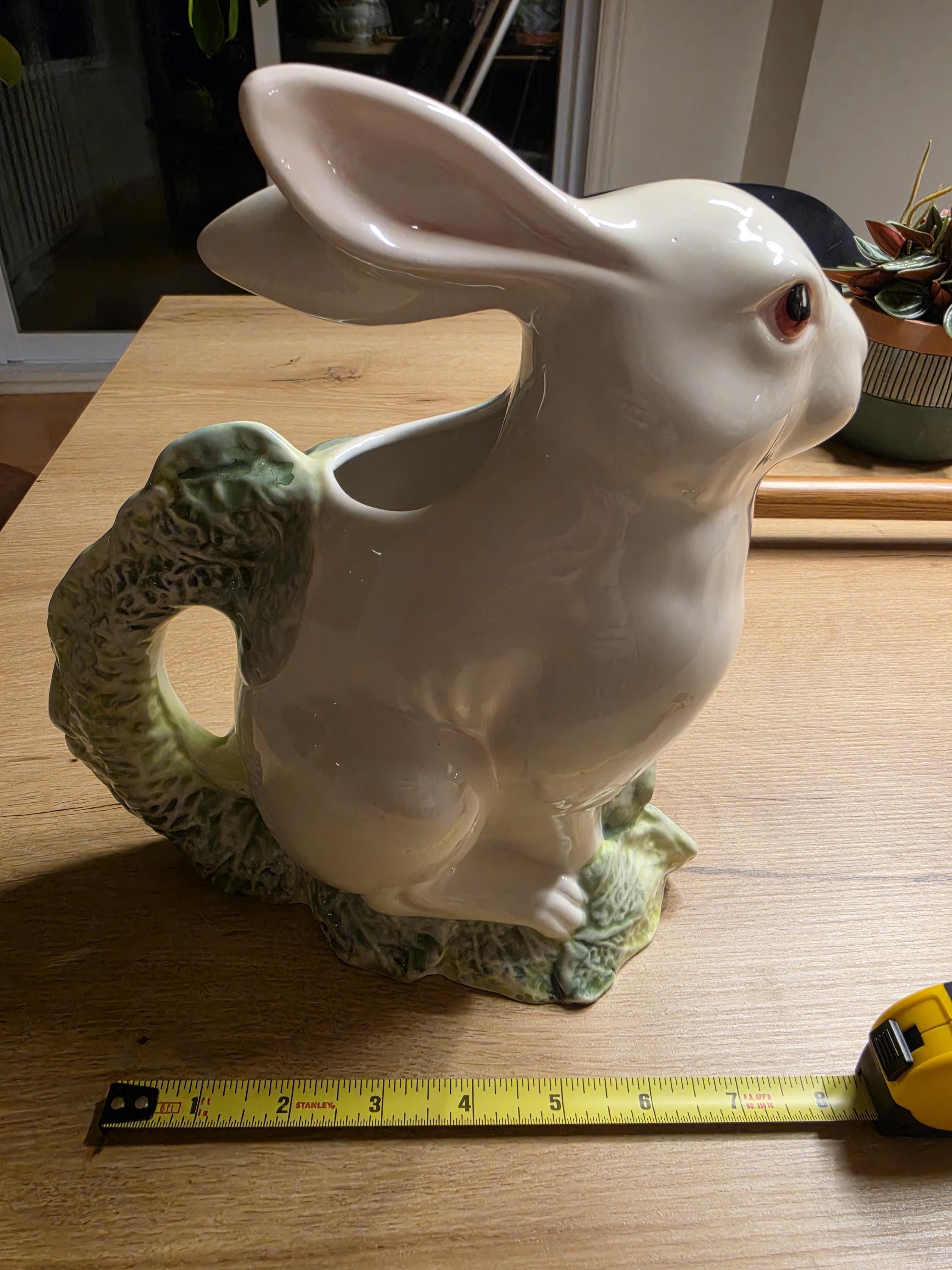 Vintage Ceramic Rabbit Pitcher – Decorative Spring/easter Jug – Retro ...