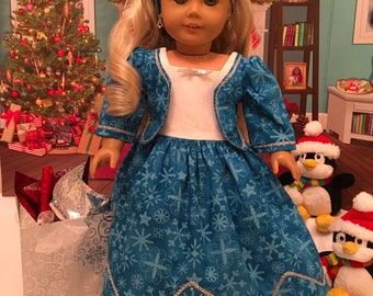 18 inch doll handmade winter gown fits American Girl & Our Generation dolls