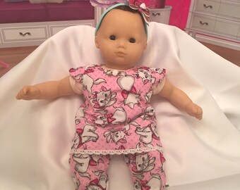 15 inch baby doll Handmade two piece outfit fits Bitty Baby and Reborn dolls