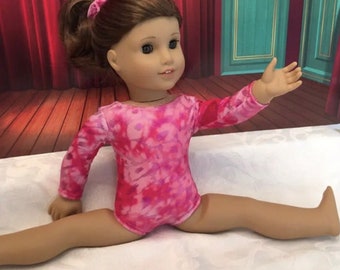 18 inch doll handmade pink Olympics/gymnastics leotard fits American Girl dolls like Lilah