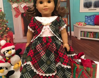 18 inch doll handmade 1850’s style Holiday/ Christmas dress fits American Girl & Our Generation dolls