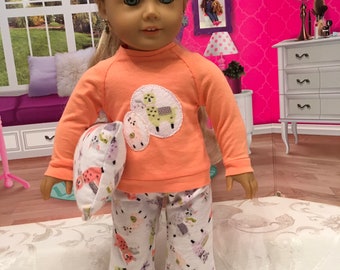 18 inch doll handmade llama winter pajamas fits Our Generation dolls