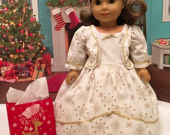 18 inch doll handmade winter holiday gown fits American Girl and Our Generation dolls