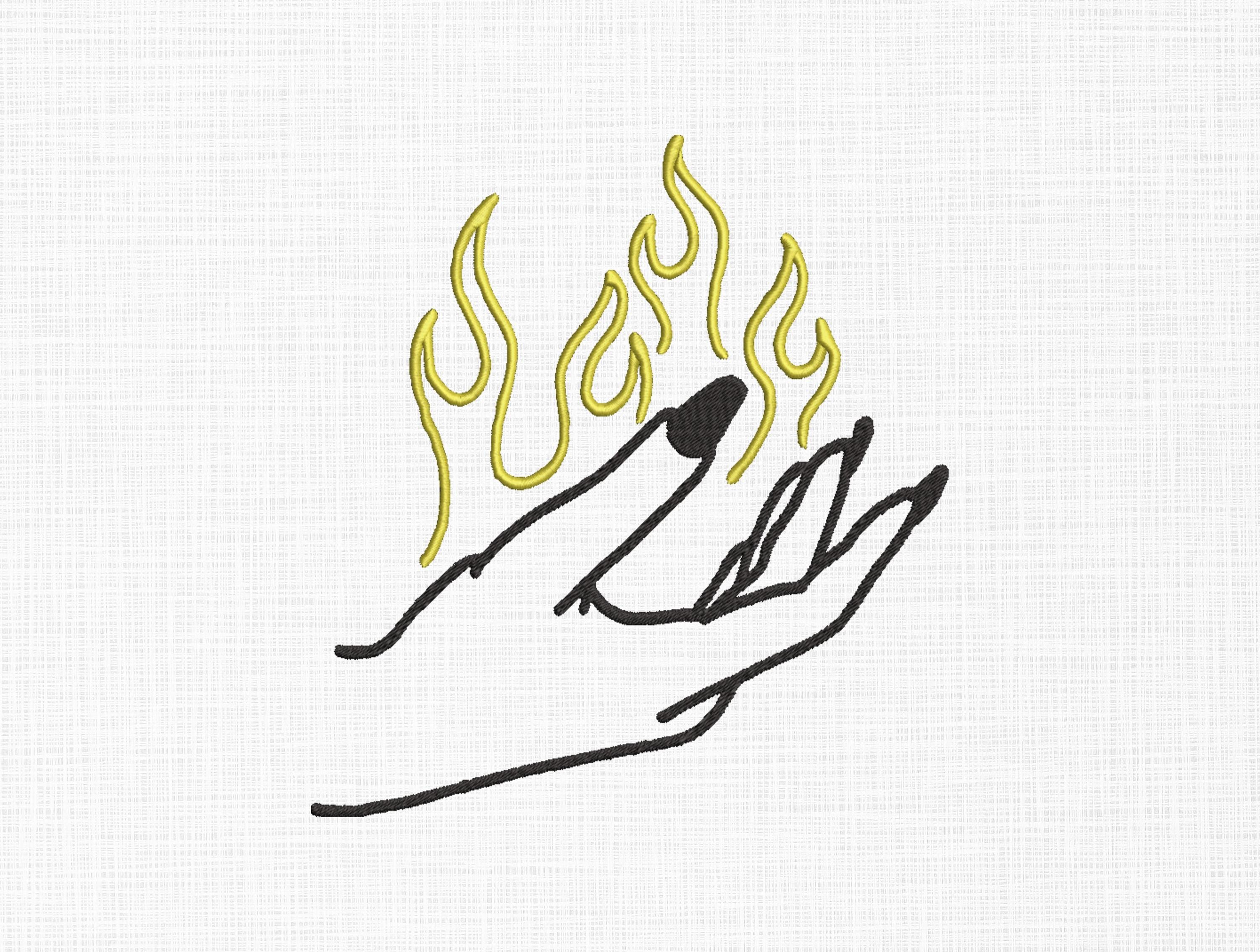 Flame in Hand Embroidery Design: Fire Embroidery (digital Download) - Etsy