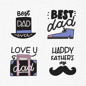 Father&#39;s Day Embroidery Machine Embroidery Best Dad Ever Embroidery Father Embroidery Dad Embroidery