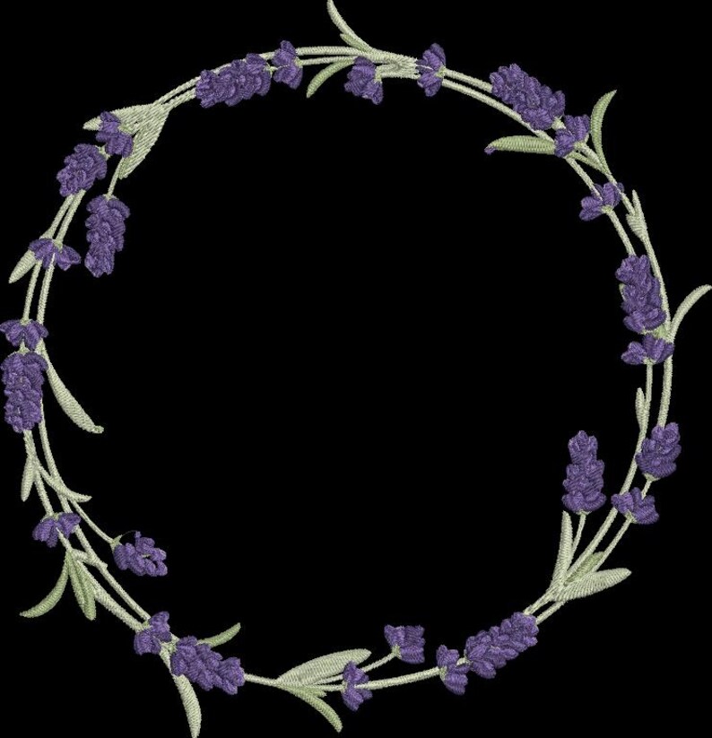 Lavender Wreath Embroidery Design: Machine Embroidery Pattern (digital ...