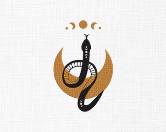 Celestial Snake Embroidery Design: Machine Embroidery Pattern (Digital Download)