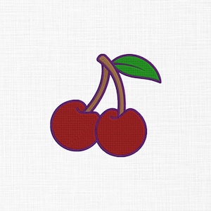 Cherry Embroidery Design: Machine Embroidery Fruit Pattern (Digital Download)