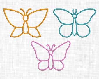 Butterfly Line Art Embroidery Design Bundle: Machine Embroidery (Digital Download)