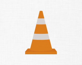 Traffic Cone Embroidery Design: Construction Theme (Digital Download, 5 Sizes)
