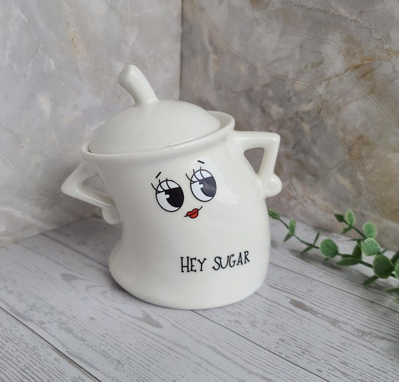 Hey Sugar Sassy Jar: Ceramic Coffee Station Canister, 10 oz image 3
