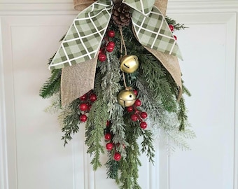 Rustic Winter swag 20 inch length. Country cabin style.