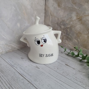 Hey Sugar Sassy Jar: Ceramic Coffee Station Canister, 10 oz image 2