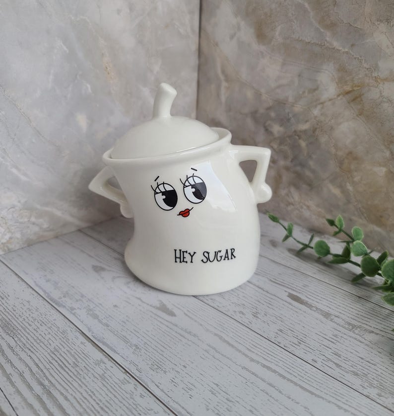 Hey Sugar Sassy Jar: Ceramic Coffee Station Canister, 10 oz image 2