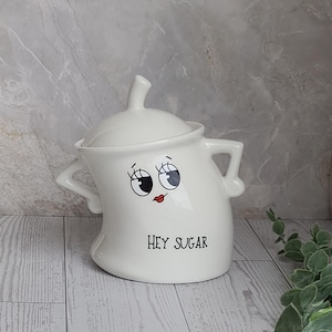 Hey Sugar Sassy Jar: Ceramic Coffee Station Canister, 10 oz