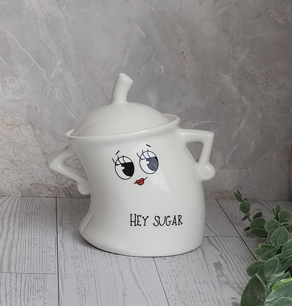 Hey Sugar Sassy Jar: Ceramic Coffee Station Canister, 10 oz