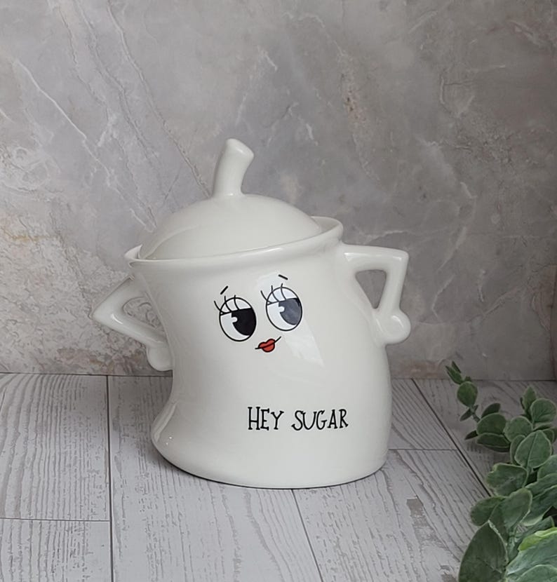 Hey Sugar Sassy Jar: Ceramic Coffee Station Canister, 10 oz image 1