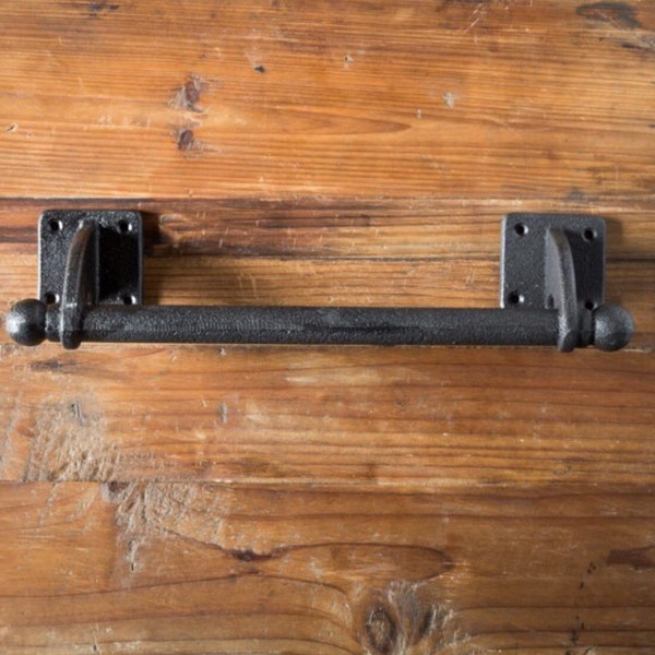 13.5" Cast Iron Barn Door Gate Pull Handle Antique Black