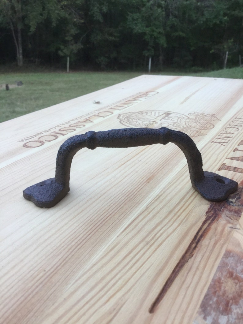 5 Cast Iron Barn Door Handle Gate Pull Distressed Brown Black
