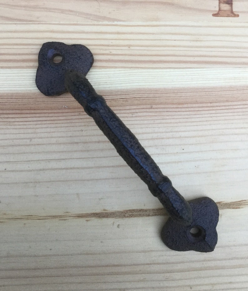 5 Cast Iron Barn Door Handle Gate Pull Distressed Brown Black