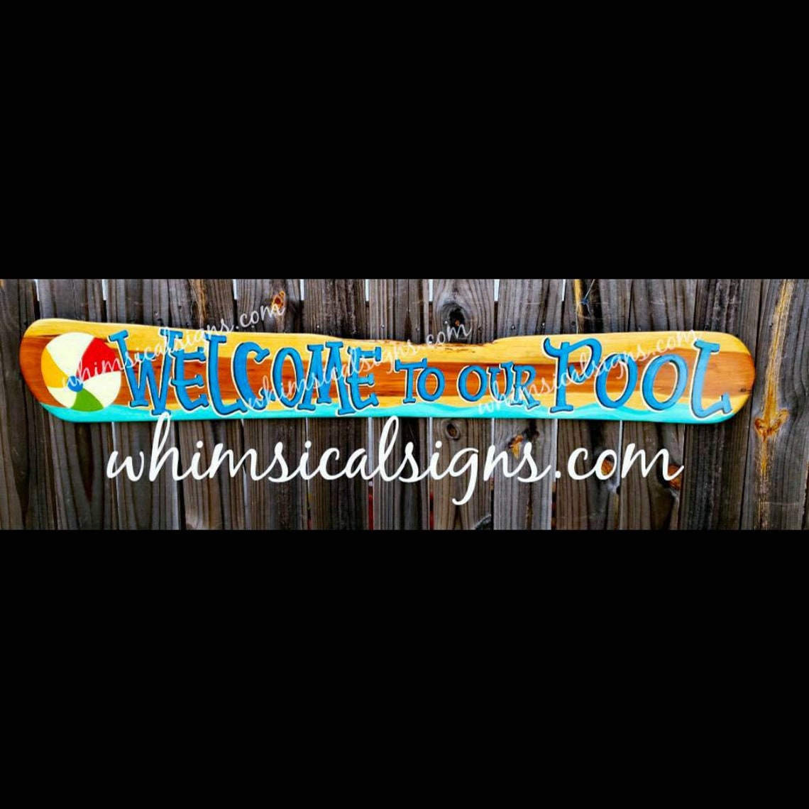 Welcome to Our Pool, Large Pool Signs, Exterior Pool Sign, Pool Decor ...