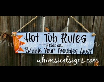 Hot Tub sign, Outdoor decor, Outdoor patio decor, Hot Tub Gift, Wooden Sign for the Hot Tub, New Hot Tub