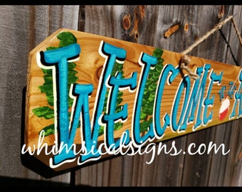 River sign, Welcome to the River, River Decor, Dock decor, River Life Decoration, Rustic Decor, Outdoor Signs, Lake decor