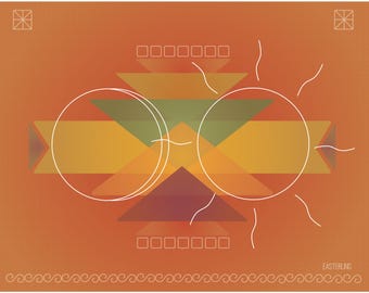 Autumn equinox abstract art print