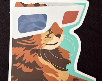 3D kitty vinyl sticker