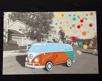 Still Here art collage postcard