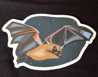 Flying bat vinyl sticker