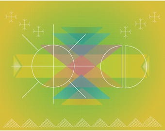 Spring equinox abstract art print