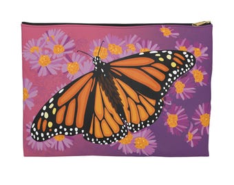 Monarch and Asters Accessory Pouch