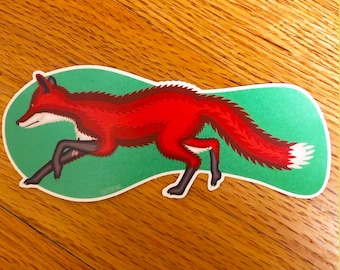 Running fox vinyl sticker