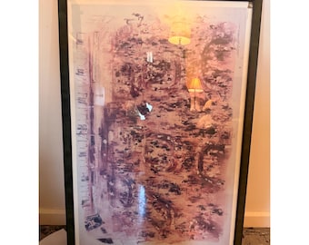 LeRoy Neiman Framed Print 26x38 Vintage 1970s Stock Exchange Scene