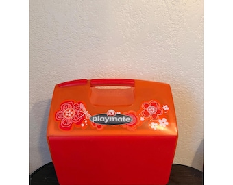 Glacière Igloo Playmate vintage rouge orange floral rétro pique-nique an 2000 amusant dopamine