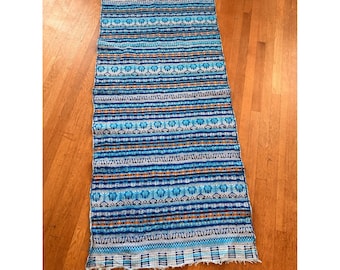 Unberührte 6 ft Hand gewebte Textilkunst | 32x72 großer handgewebter Mid-Century Läufer
