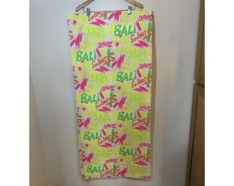 Vintage 80s Neon Bali Tahiti Saint Tropez Tropical Fabric 5 Yds 45"