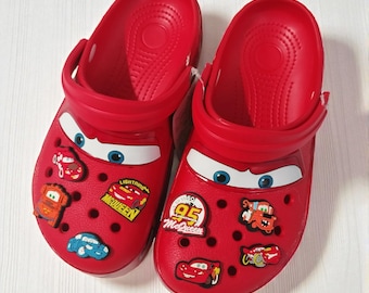 Lightning Mcqueen Crocs| Winter Gear Fur+pins Pixar Cars