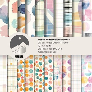 Pastel Grunge Digital Paper Pack: Seamless Scrapbook & Craft Backgrounds (300 DPI PNG)