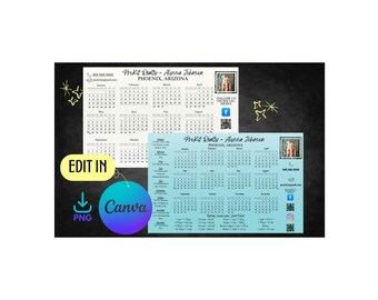 Editable 2026 Business Calendar Magnet Bundle | Realtor & Small Business Marketing Template | Canva Printable
