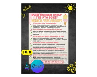 Here’s the Scoop PTO Flyer | Editable Canva Template | Myth vs Fact Back-to-School 8.5x11 Printable