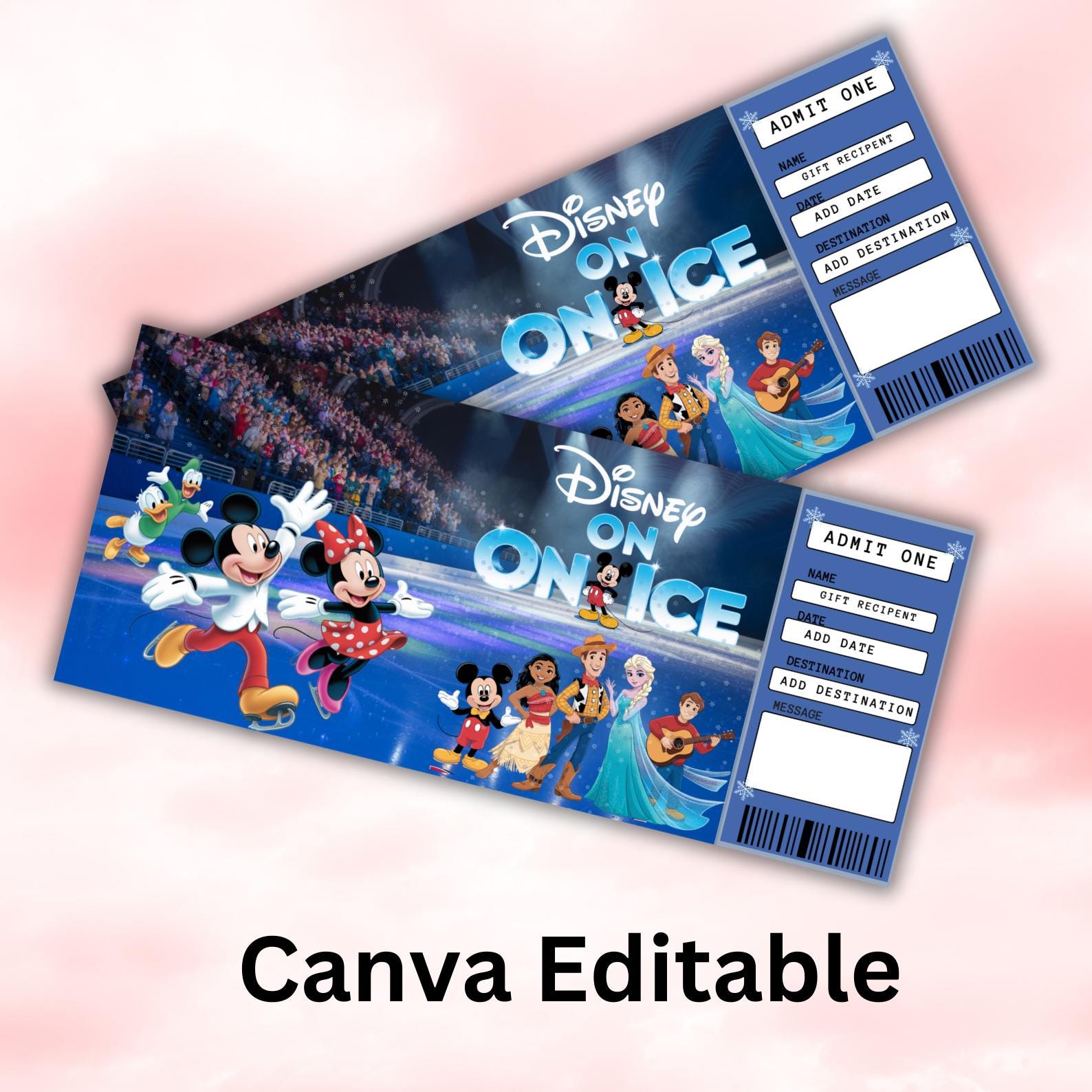 Editable Disney on Ice Show Ticket, Printable Kids Magic Trip Ticket