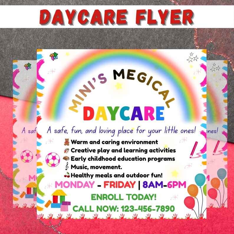 Editable Daycare Flyer Template | Printable Childcare Flyer | Preschool ...
