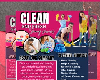 Editable Cleaning Service Flyer | House Cleaning Canva Template | Residential & Commercial Cleaning Flyer | Maid Services Instant Download
